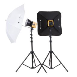 Interfit Honey Badger 2 x 320w Heads Softbox, Umbrella/Reflector & Remote Kit