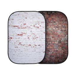 Manfrotto Urban Collapsible Reversible Background 1.5m x 2.1m Classic Red / Distressed White Brick