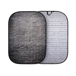 Manfrotto Urban Collapsible Reversible Background 1.5m x 2.1m Painted White / Industrial Grey Brick