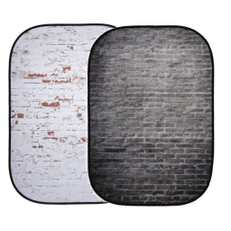 Manfrotto Urban Collapsible Reversible Background 1.5m x 2.1m Industrial Grey / Distressed White Brick