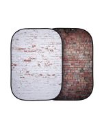 Manfrotto Urban Collapsible Reversible Background 1.5m x 2.1m Classic Red / Distressed White Brick
