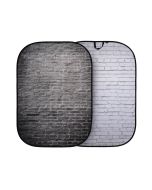 Manfrotto Urban Collapsible Reversible Background 1.5m x 2.1m Painted White / Industrial Grey Brick