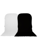 Manfrotto Plain Collapsible Reversible Background 1.8 x 2.15m Black/White with Train