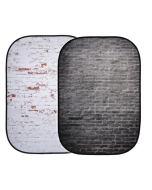 Manfrotto Urban Collapsible Reversible Background 1.5m x 2.1m Industrial Grey / Distressed White Brick